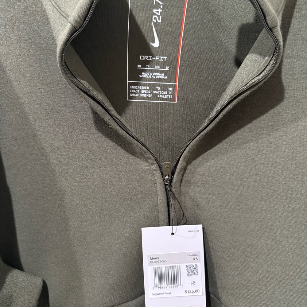 Nike 24.7 Olive Green Men's Sweater by - Picture 2 of 5